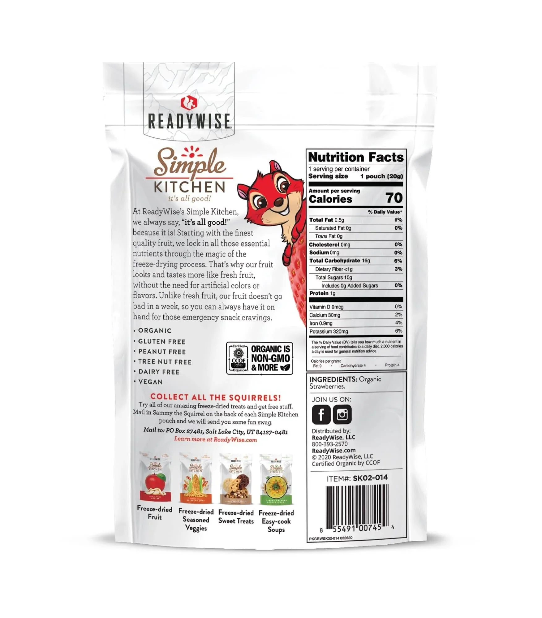 Simple Kitchen Organic Freeze-Dried Strawberries - 6 Pack - Image 2